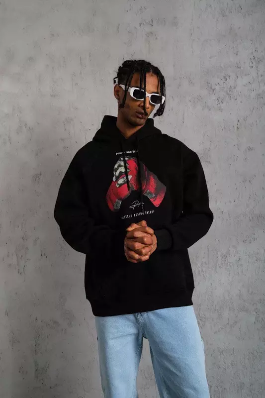 Худи с принтом и начесом Только в розницу