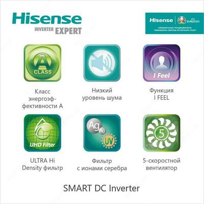 5 861 982.7 сум / шт. Кондиционер Hisense 12 DC INVERTER отличный и разумный выбор!