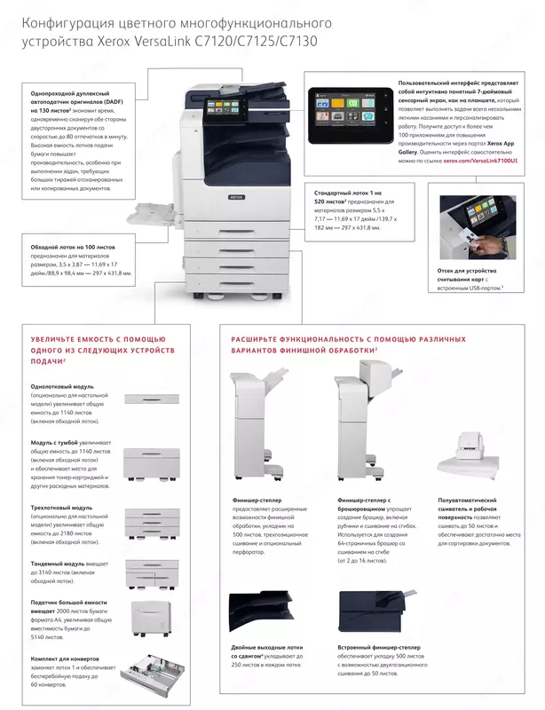  Цветной Лазерный МФУ Xerox VersaLink C7120 (Базовый блок) Тонeр в комплекте! - 