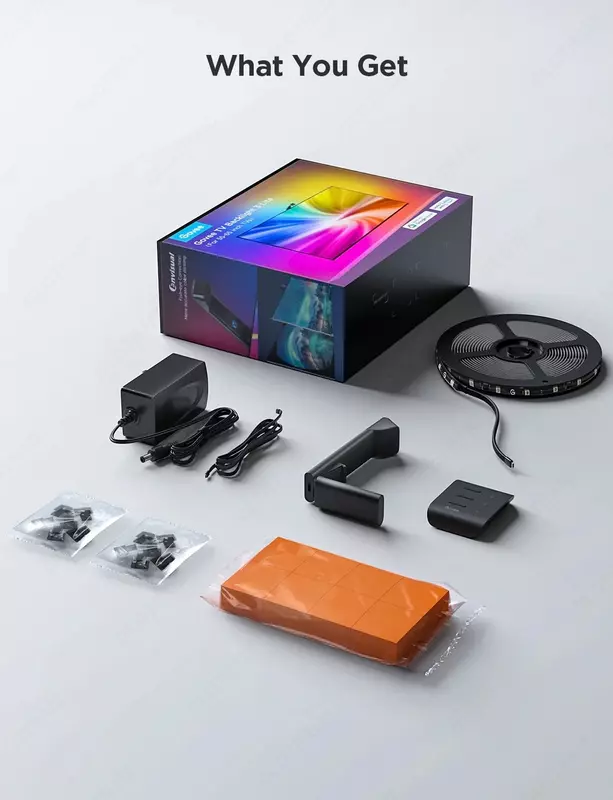  Govee h6099 Backlight 3 Lite 55-65 RGB adaptiv yoritish toplami qora - 