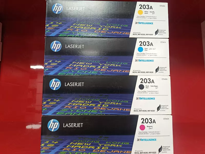 HP 203A LaserJet Original Kartrijlar To'plami (CF540A, CF541A, CF542A, CF543A - Qora, Moviy, Sariq, Siyohrang)