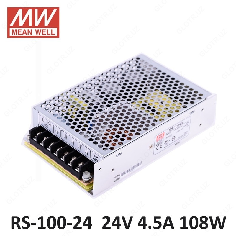 RS-100-24, quvvat manbai, 24B, 4.5A, 108W