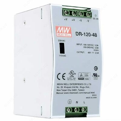 Импульсный источник питания MEAN WELL на DIN-рейку (12V-10A)