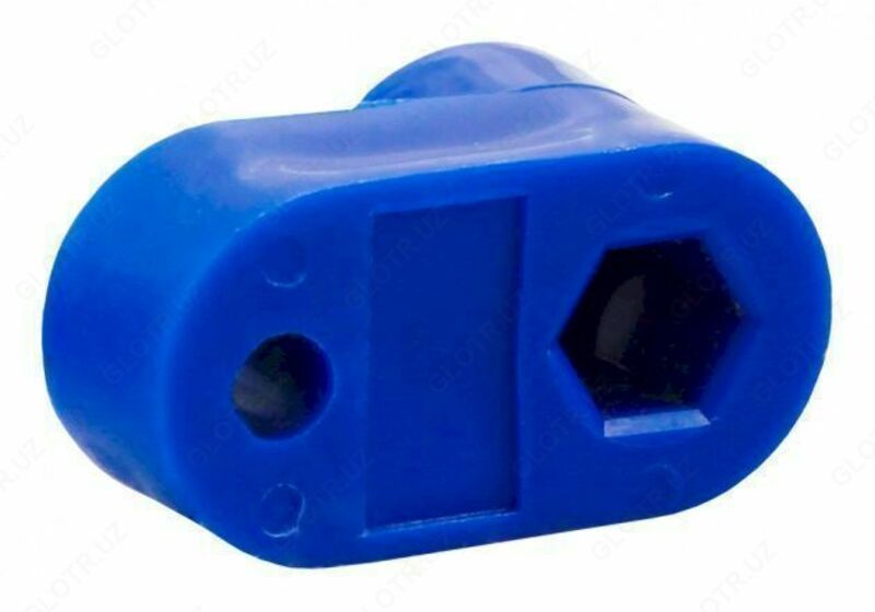 Угловой изолятор для "О" шины синий