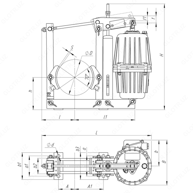 Тормоза колодочные (рамка) ТКГ-500