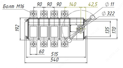 Выключатель-разъединитель ВНК-41-41130-32 УХЛ3 центр.