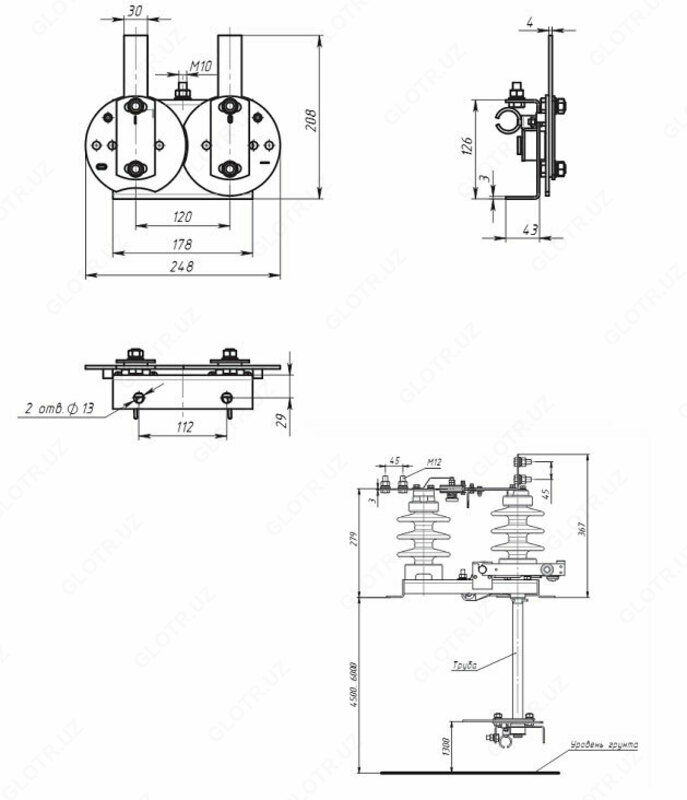 Yuqori kuchlanishli ajratuvchi RLND 1.0-10II / 400 UHL1 gib.sv.