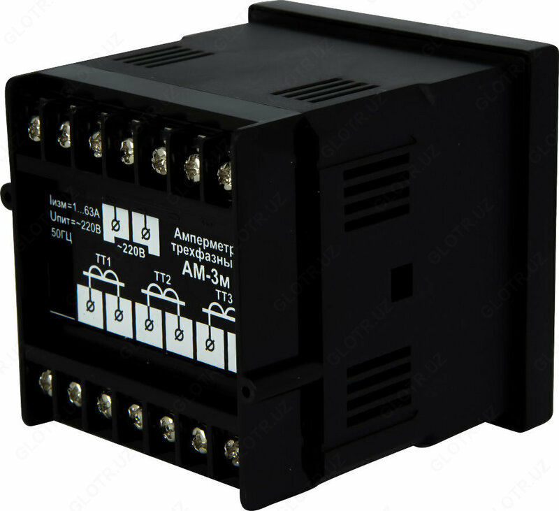 AM-3M DigiTop versiyasining tashqi oqim transformatorlari uchun uch fazali raqamli ampermetr