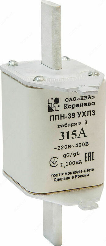 Плавкая вставка ППН39 315А габарит 3