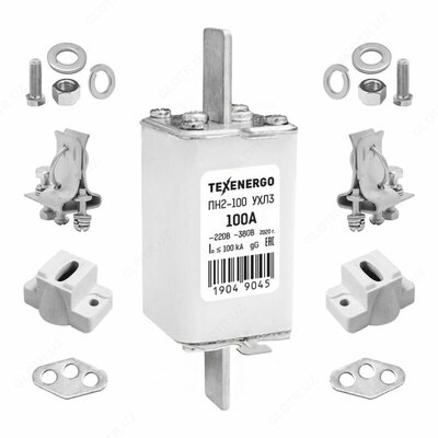 Sug'urta PN2 100 / 31.5 Aloqa bazasi (ushlagichi) va mahkamlagichlari bilan to'liq jihozlangan