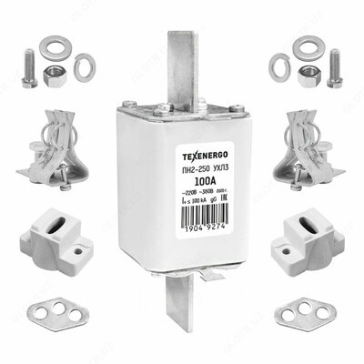 Sug'urta PN2 250/100 Kontakt poydevori (ushlagichi) va mahkamlagichlari bilan to'liq jihozlangan