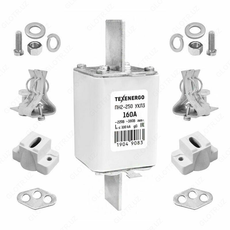 Sug'urta PN2 250/160 Aloqa bazasi (ushlagichi) va mahkamlagichlari bilan to'liq jihozlangan