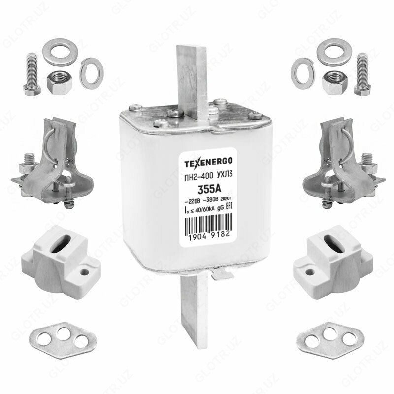 Sug'urta PN2 400/355 Aloqa bazasi (ushlagichi) va mahkamlagichlari bilan to'liq jihozlangan