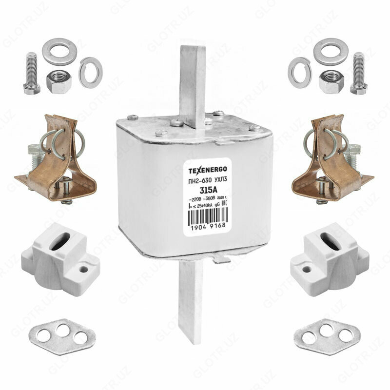 Sug'urta PN2 630/315 Kontakt poydevori (ushlagichi) va mahkamlagichlari bilan to'liq jihozlangan