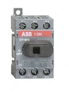 OT16F3 до 16А 3х-полюсный для установки на DIN-рейку или монтажную плату (с резерв. ручкой)