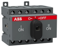 Реверсивный рубильник OT16F3С до 16А 3х-полюсный для установки на DIN-рейку или монтажную плату (с резерв. ручкой)