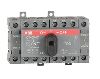 Реверсивный рубильник OT40F4C до 40A 4х-полюсный для установки на DIN-рейку или монтажную плату (с резерв. ручкой)