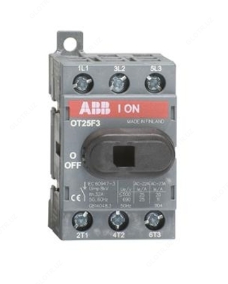 OT25F3-ni DIN-rayga yoki o'rnatish plitasiga o'rnatish uchun 25A 3-kutupgacha o'zgartiring (zaxira tutqichli)