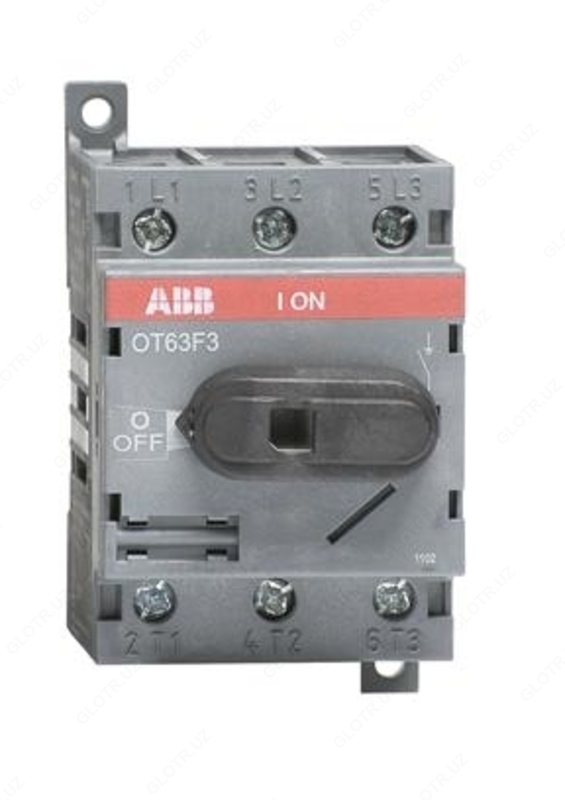 OT63F3-ni 63A 3-kutupgacha DIN-rayga yoki o'rnatish plitasiga o'rnatish uchun (zaxira tutqichli)
