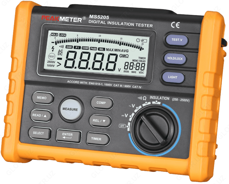 PeakMeter MS5205 - Izolyatsiyaga qarshilik ko'rsatkichi