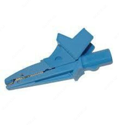 K02 — зажим "крокодил" изолированный голубой