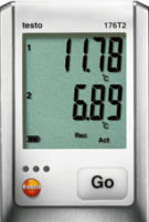 testo 176 T2 — 2х-канальный логгер данных температуры с разъемом для высокоточного внешнего зонда (Pt100)