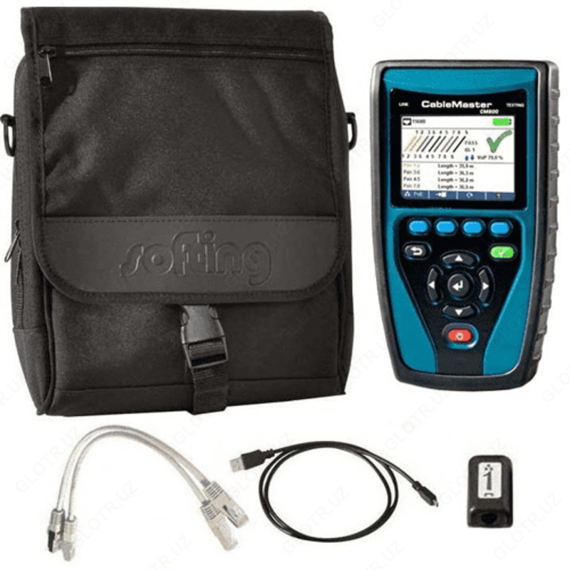 CableMaster 800 - RJ45 / 12/11 o'ralgan juftlik va koaksiyal kabel o'tkazgichi (uzunlikni aniqlash bilan, TDR usuli bilan)