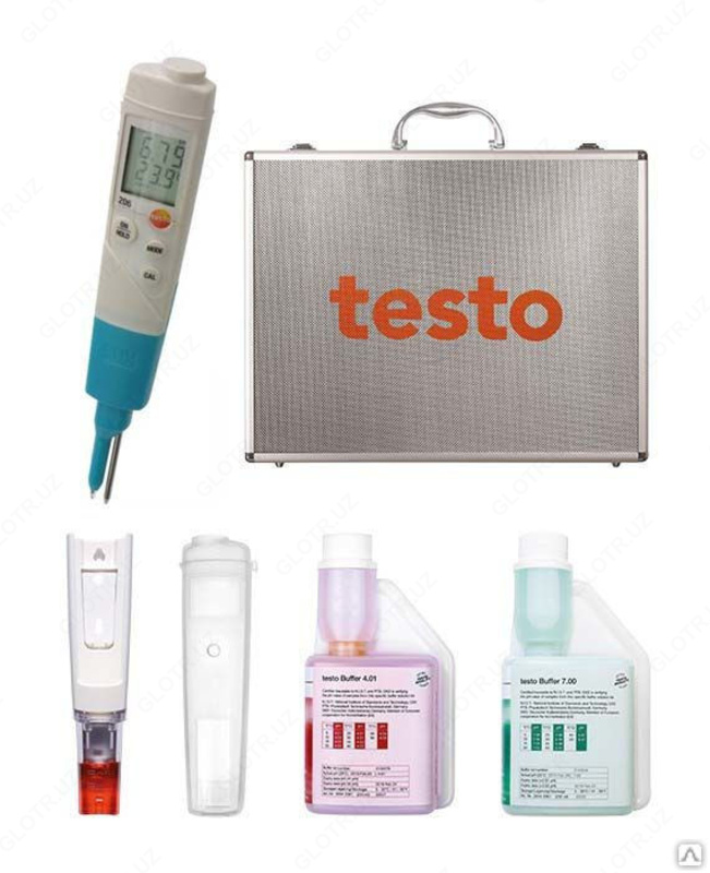 Testo 206-pH2 to'plami - sumka va tamponlar bilan pH o'lchagich