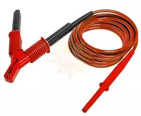 8м с разъемом "банан" и зажимом "крокодил" 15кВ красный