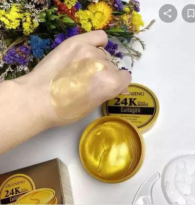 Guanjing 24K Pure Gold Collagen ko'z uchun balzam 60 dona Guanjing 24K Pure Gold Collagen ko