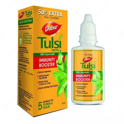 Dabur Tulsi Drops – противовирусные капли для повышения иммунитета - 149 000 сум / шт