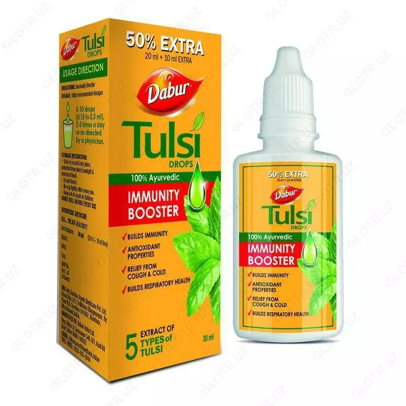 Dabur Tulsi Drops – противовирусные капли для повышения иммунитета - 149 000 сум