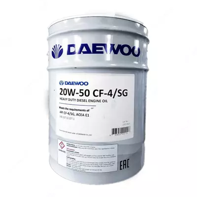 Масло моторное для дизельных двигателей DAEWOO HEAVY DUTY DIESEL ENGINE OIL 20L - от 1 021 500 сум / шт.