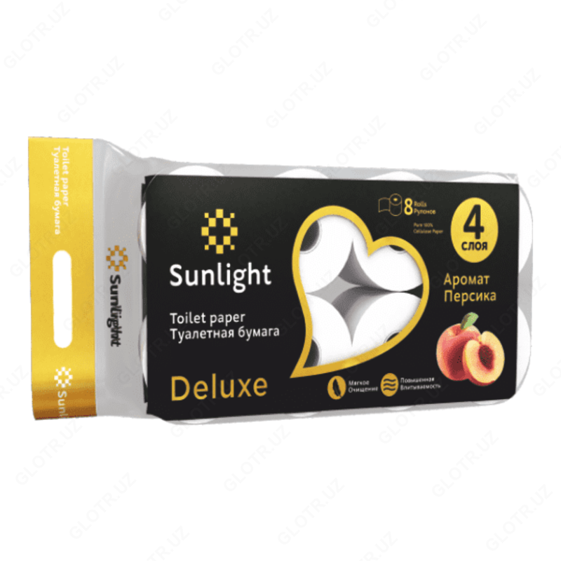 Туалетная бумага Sunlight Deluxe Peach 8шт