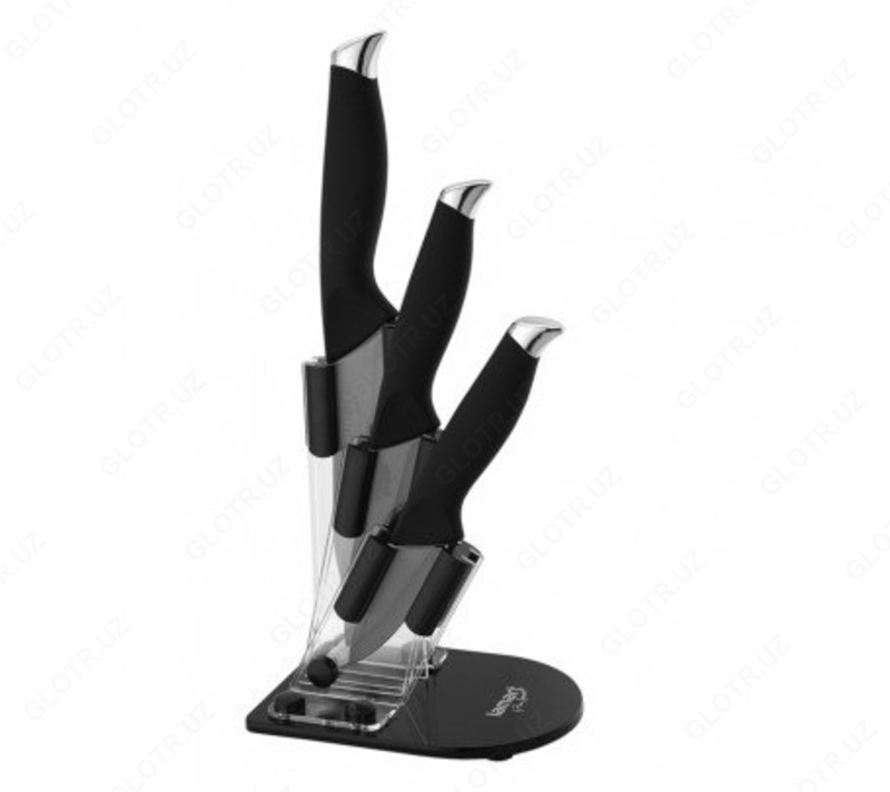 Комплект из 3 керамических ножей с подставкой	(LT 2018 SET)