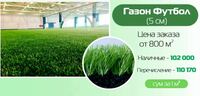 131 595.5 сум Искусственный газон для футбольного поля 5 см