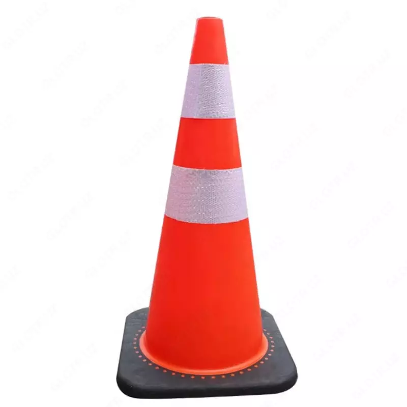 Qaytaruvchi plyonkali plastik yol konusi ZC-050  750 mm  rezina asos  qizil