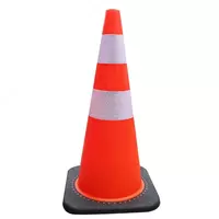 Qaytaruvchi plyonkali plastik yol konusi ZC-050  750 mm  rezina asos  qizil