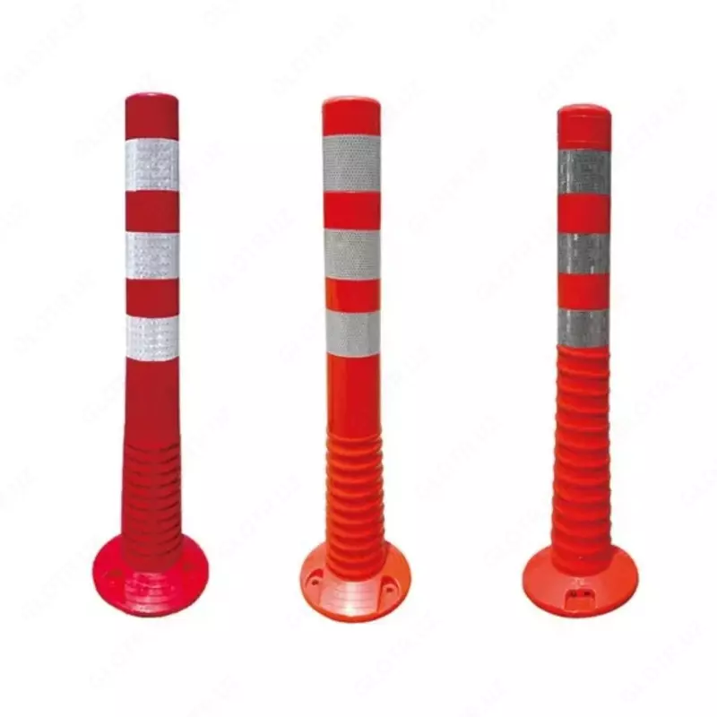  Plastik yol ustunlari (toxtash joyi tosigi) ZC-020  750 mm  aks ettiruvchi plyonka bilan (qizil/toq sariq) - 