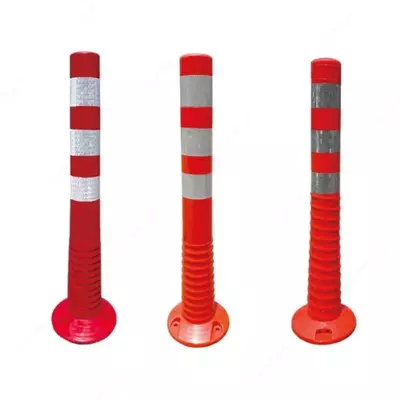  Plastik yol ustunlari (toxtash joyi tosigi) ZC-020  750 mm  aks ettiruvchi plyonka bilan (qizil/toq sariq) - 