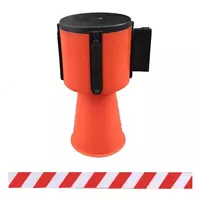   5 m yigiladigan tosiq lentasi bilan yol konusi biriktirmasi (qizil va oq)