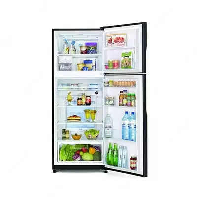 Бытовой двухкамерный холодильник "Hitachi R-V470PUC3K GBК" (Черное стекло)