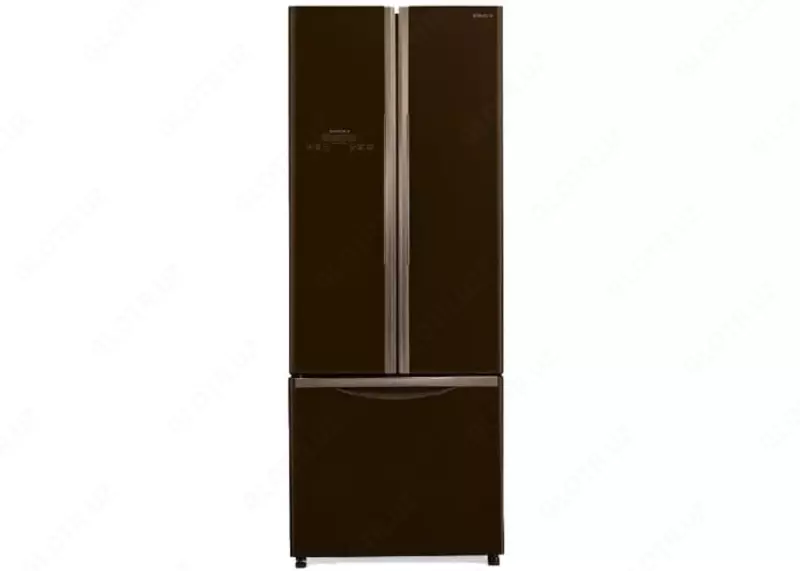 Бытовой двухкамерный холодильник "Hitachi R-W550PUC2 GBW" (Коричневое стекло)