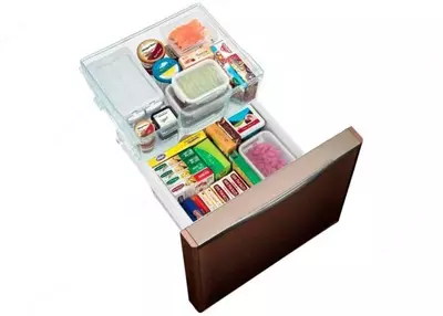 Бытовой двухкамерный холодильник "Hitachi R-W550PUC2 GBW" (Коричневое стекло)