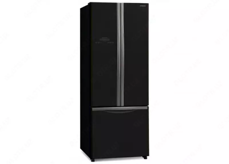 Бытовой двухкамерный холодильник "Hitachi R-W550PUC2 GBK" (Черное стекло)