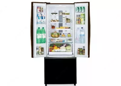 Ikki kamerali maishiy muzlatgich "Hitachi R-W550PUC2 GBK" (Qora shisha)