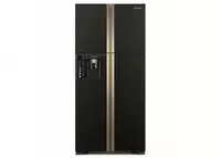 Бытовой двухкамерный холодильник "Hitachi R-W660PUC3 GВК" (Черное стекло)