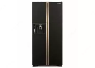 Бытовой двухкамерный холодильник "Hitachi R-W660PUC3 GВК" (Черное стекло)