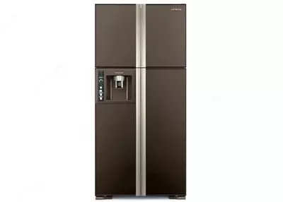 "Hitachi R-W660PUC3 GVW" ikki kamerali maishiy muzlatgich (jigarrang shisha)