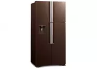 Бытовой двухкамерный холодильник "Hitachi R-W660PUC7 GВW" (Коричневое стекло)